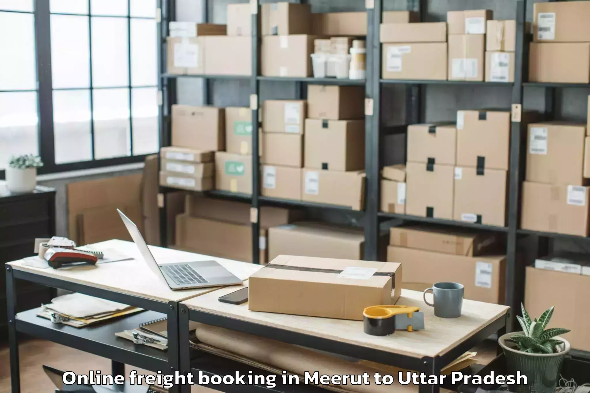 Meerut to Gahmar Online Freight Booking